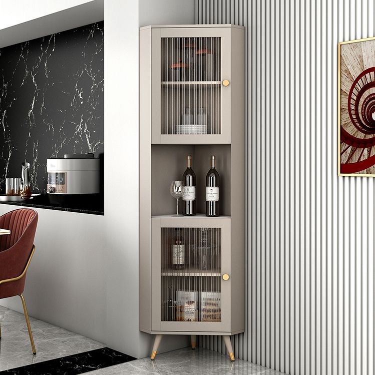 Stone di pietra glam e MDF Servizio di vetro da soggiorno da 69,5 "Herbole di vetro a buffet