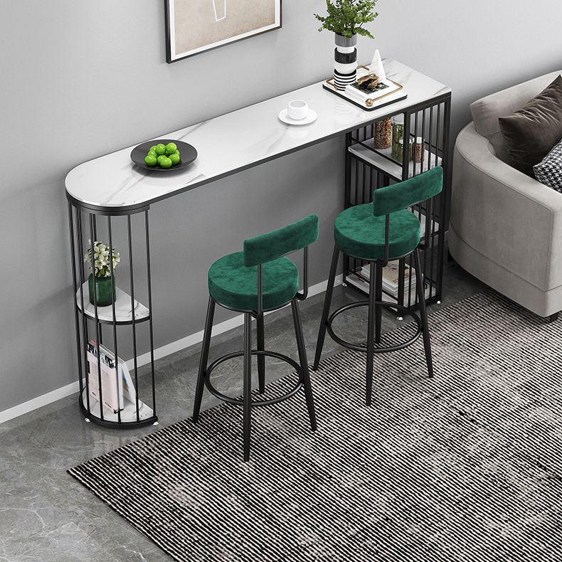 Modern Bar Table Set 1/3/4 Pieces Stone Counter Table with Upholstered Stools Clearhalo 'Bar Furniture' 'furn' 'furn_home_bar_bar_sets' 'Furniture' 'Home Bars & Bar Sets' 'home_bar_bar_sets' 'Kitchen & Dining Furniture' 1200x1200_30245741-88ed-4070-a638-c6e40a356ad6
