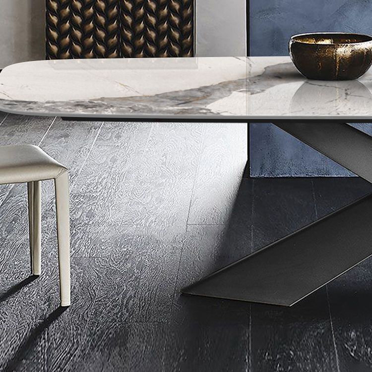 Metal Traditional Luxury Rectangular Dining Table Sintered Stone Dining Table with Pedestal Base Clearhalo ' dining_table' 'Dining Tables & Seating' 'Dining Tables' 'furn' 'furn_dining_table' 'Furniture' 'furniture_dining_table' 'Kitchen & Dining Furniture' 'kitchen&dining_furn' 'kitchen' 'kitchen_dining_table' 1200x1200_30273346-a71a-45ed-ad58-7ff495bc6ad3