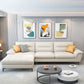 Stain-Resistant Sectional Sofa for Living Room in White with Pillow Top Arm