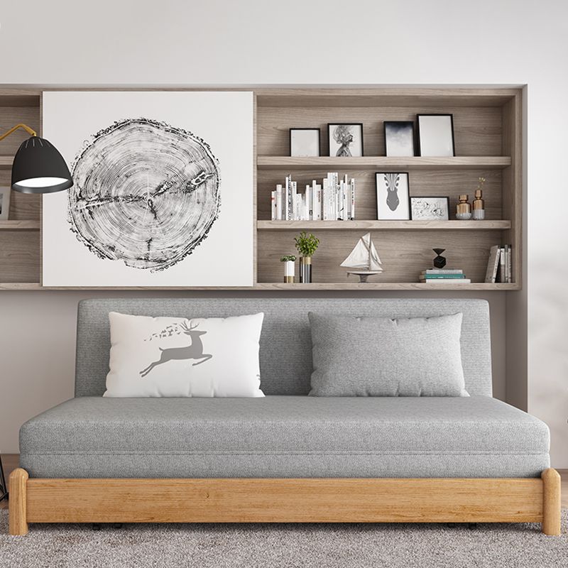 31" Wide Contemporary Sleeper Sofa Futon Gray Wood Sleeper Sofa Clearhalo 'furn' 'furn_futons' 'Furniture' 'Futons & Daybeds' 'Futons' 'Living Room Furniture' 1200x1200_30292317-d676-4b23-97c4-529a9ef537e4