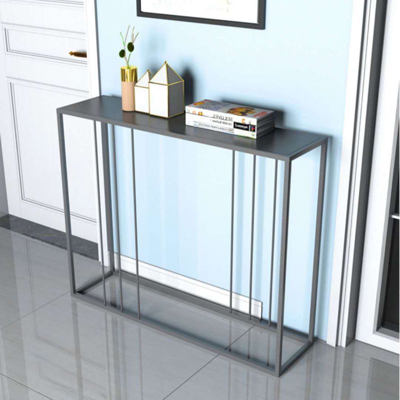 Tavolo di divano console di ferro contemporaneo Rettangolo Black End Table per Hall