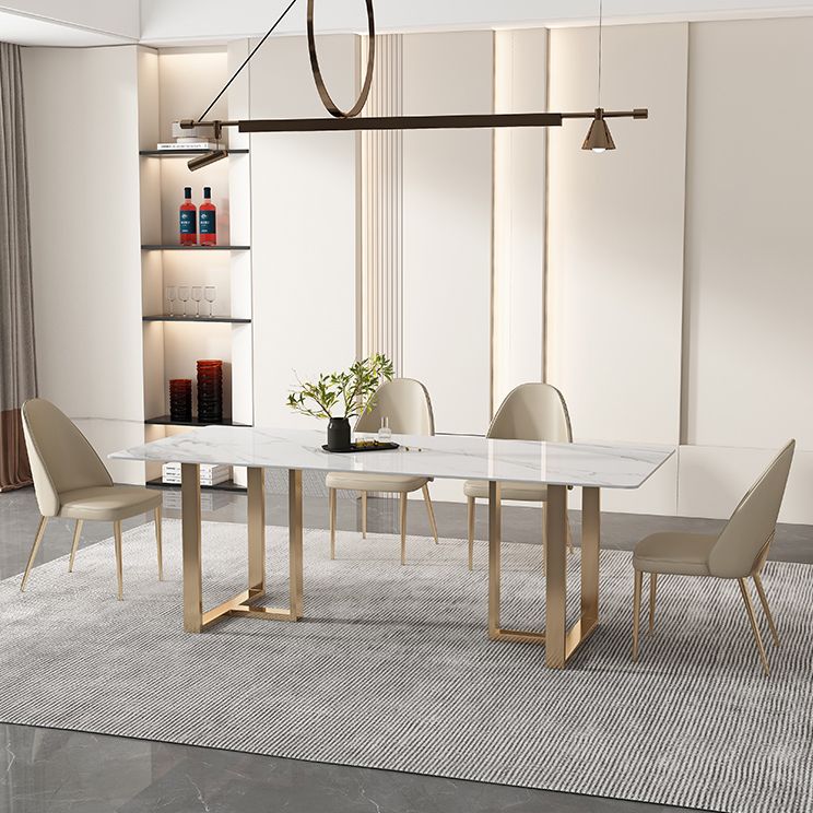 Glam Sintered Stone White Dining Table Rectangle Kitchen Dining Table for Kitchen Clearhalo ' dining_table' 'Dining Tables & Seating' 'Dining Tables' 'furn' 'furn_dining_table' 'Furniture' 'furniture_dining_table' 'Kitchen & Dining Furniture' 'kitchen&dining_furn' 'kitchen' 'kitchen_dining_table' 1200x1200_302bfcfd-5d44-44ce-8a11-fa1ceb157c05
