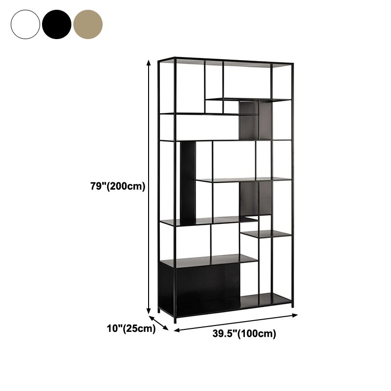Contemporary Iron Etagere Bookshelf Vertical Office and Living Room Bookcase Clearhalo 'Bookcases' 'furn' 'furn_bookcases' 'Furniture' 'furniture_bookcases' 'Office Furniture' 1200x1200_302c5144-03e6-4278-941b-d4bdc894be6c