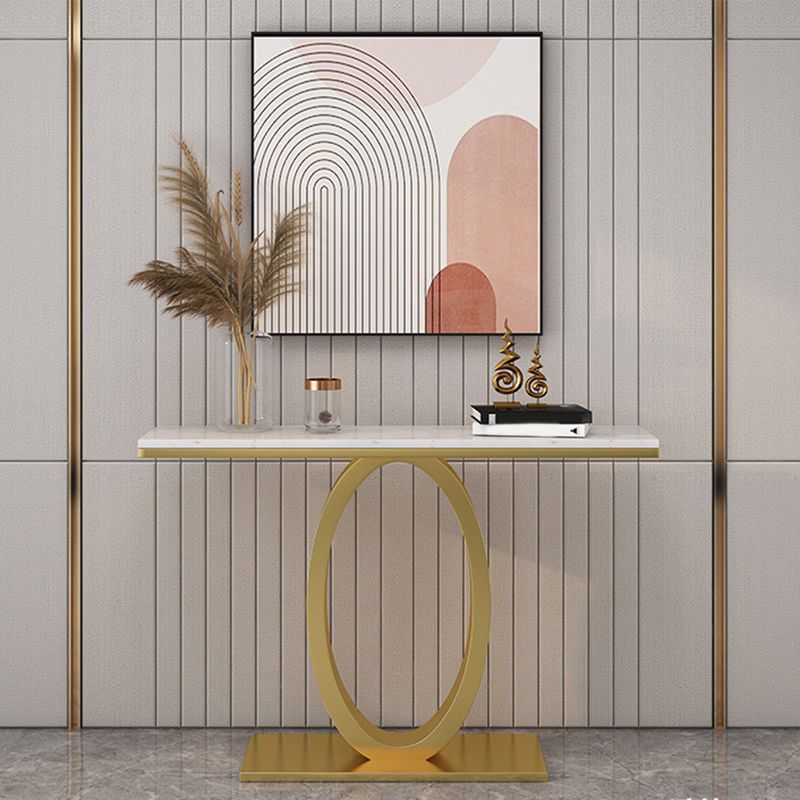 31.5-inch Tall Glam Console Accent Table Marble Console Table with 1 Shelf