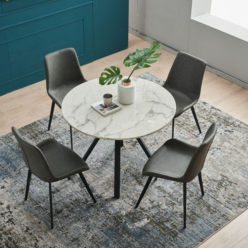 Round Marble White Dining Table Simplicity 4 Legs Table for Dining Room Clearhalo ' dining_table' 'Dining Tables & Seating' 'Dining Tables' 'furn' 'furn_dining_table' 'Furniture' 'furniture_dining_table' 'Kitchen & Dining Furniture' 'kitchen&dining_furn' 'kitchen' 'kitchen_dining_table' 1200x1200_302caa2d-2e73-417b-9f0e-41e1ad3b08a2