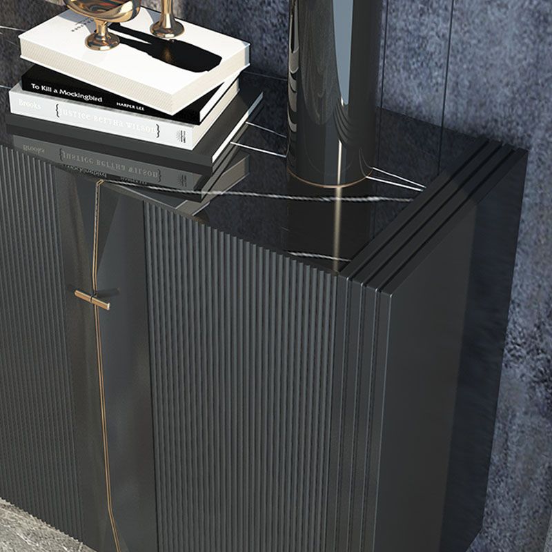 Sideboard a buffet in legno moderno ingegnerizzato 35,4 "Sideboard alta con gambe in acciaio inossidabile