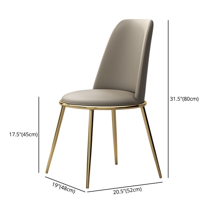 Contemporary Style Metal Chair Set Kitchen Dining Solid Back Side Chairs (Set of 2) Clearhalo ' kitchen&dining_furn' 'Dining Chairs' 'Dining Tables & Seating' 'dining_chair' 'furn' 'furn_dining_chair' 'Furniture' 'furniture_dining_chair' 'Kitchen & Dining Furniture' 'kitchen' 1200x1200_302d3585-1841-420b-9098-c823bd6adff1