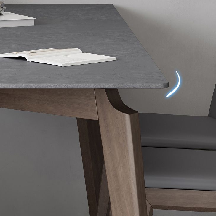 Modern 1/2/5/7 stuks meubels stenen rechthoekige eetkamerstoelen in grijs
