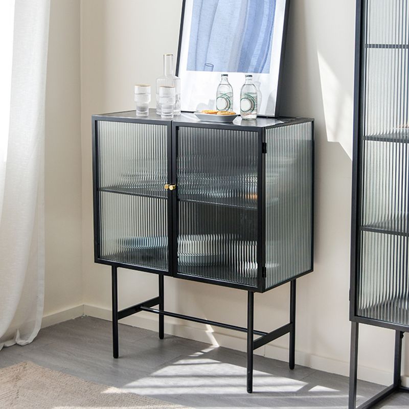 Armadio in metallo in metallo contemporaneo porte in vetro mobile a buffet per sala da pranzo