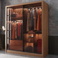 Mirrored Finish Cabinet with Glass Door Modern Brown Wardrobe for Home Clearhalo 'Armoires & Wardrobes' 'armoires_wardrobes' 'Bedroom Furniture' 'furn' 'furn_armoires_wardrobes' 'Furniture' 1200x1200_302f5f05-1b53-47fa-b773-3bd524e553a1