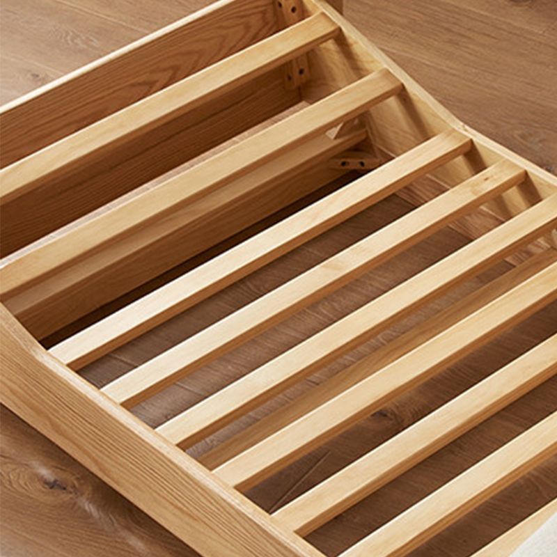 Scandinavian Solid Wood Beige Armless Sofa with Tufted Back for Living Room