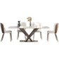 Modern Dining Table Rectangle Stone Top Table with Stainless Steel Pedestal Base Clearhalo 'Dining Tables & Seating' 'Dining Tables' 'dining_table' 'furn' 'furn_dining_table' 'Furniture' 'furniture_dining_table' 'Kitchen & Dining Furniture' 'kitchen' 'kitchen_dining_table' 1200x1200_3031dfcd-90de-4e66-888a-e49356d07dd4