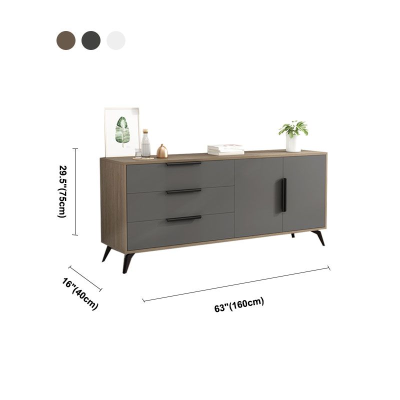 Console TV in legno contemporanea da 16 "D Wooden Console chiusa TV stand con 3-cassetto