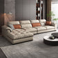 Tufted Pillow Top Arm Sofa with Chaise 133.86" W Faux Leather Sofa