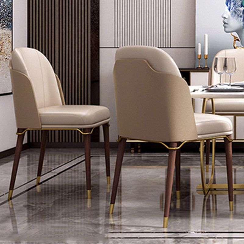 Glam Style Armless Chair Wood Parsons Side Chair for Kitchen 20"x20.8"x34.6" Clearhalo 'Dining Chairs' 'Dining Tables & Seating' 'dining_chair' 'furn' 'furn_dining_chair' 'Furniture' 'furniture_dining_chair' 'Kitchen & Dining Furniture' 1200x1200_30344d95-3542-4d9d-9b06-1778c9321b9d