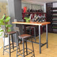 Metal Frame Industrial Bistro Table Brown Pine Wood Top Bar Table Clearhalo 'Bar Furniture' 'Bar Tables' 'bar_tables' 'furn' 'furn_bar_tables' 'Furniture' 'Kitchen & Dining Furniture' 1200x1200_30347d67-1406-4d05-aa9b-009968581357