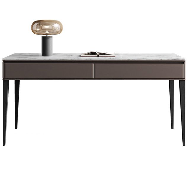 Escritorio de estilo industrial escritorio rectangular escritorio de oficina de piedra con 2 cajones