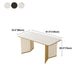 Rectangle Stone Dining table Gold Frame Traditional Luxury Double Pedestal Table Clearhalo 'Dining Tables & Seating' 'Dining Tables' 'dining_table' 'furn' 'furn_dining_table' 'Furniture' 'furniture_dining_table' 'Kitchen & Dining Furniture' 'kitchen' 'kitchen_dining_table' 1200x1200_3036a935-797a-42ff-91cd-04c5163c1fbf