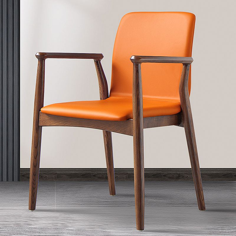Contemporary Solid Back Kitchen Dining Arm Chair Solid Wood Dining Arm Chair Clearhalo ' kitchen&dining_furn' 'Dining Chairs' 'Dining Tables & Seating' 'dining_chair' 'furn' 'furn_dining_chair' 'Furniture' 'furniture_dining_chair' 'Kitchen & Dining Furniture' 'kitchen' 1200x1200_3037471b-7d14-4c66-8a16-3ac28a58b746