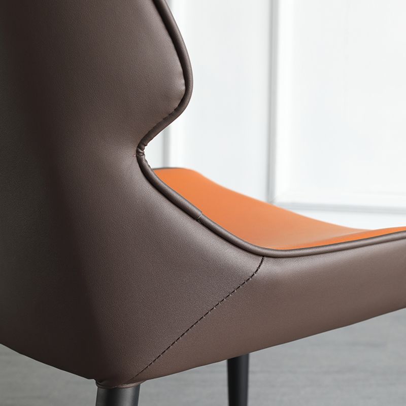 Modern PU Leather Dining Chairs Metal Dining Armchairs for Home Use Clearhalo ' kitchen&dining_furn' 'Dining Chairs' 'Dining Tables & Seating' 'dining_chair' 'furn' 'furn_dining_chair' 'Furniture' 'furniture_dining_chair' 'Kitchen & Dining Furniture' 'kitchen' 1200x1200_3037cfb7-5843-424a-866b-1baa9a0a77c0