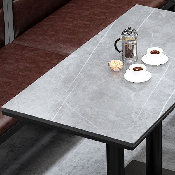 Industrial Sintered Stone Dinner Room Kitchen Table Gray Table with Black Frame for Dining Room Clearhalo ' dining_table' 'Dining Tables & Seating' 'Dining Tables' 'furn' 'furn_dining_table' 'Furniture' 'furniture_dining_table' 'Kitchen & Dining Furniture' 'kitchen&dining_furn' 'kitchen' 'kitchen_dining_table' 1200x1200_303873c4-8d65-4c9d-9b39-f69b05f861fa