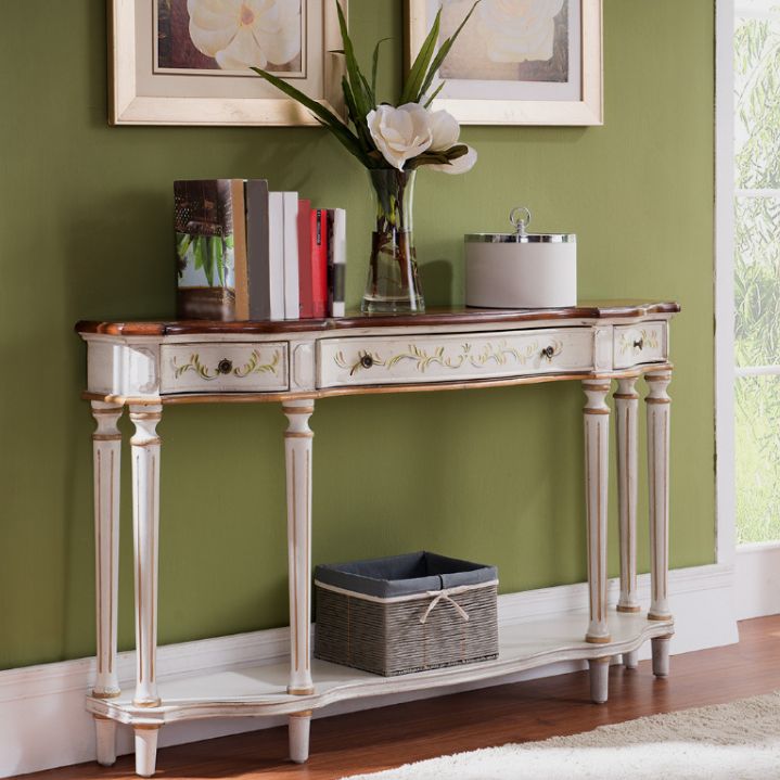 Victoria Wooden Console Table Free Form Console Sofa Table for Hall Clearhalo 'Console Tables' 'console_tables' 'Entry & Mudroom Furniture' 'furn' 'furn_console_tables' 'Furniture' 1200x1200_30394968-a3ec-4a22-986b-51facae7a401