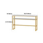 Glam Rectangle Faux Marble Pub Bar Table Gold Iron Bar Dining Table with Trestle Pedestal Clearhalo 'Bar Furniture' 'Bar Tables' 'bar_tables' 'furn' 'furn_bar_tables' 'Furniture' 'furniture_bar_tables' 'Kitchen & Dining Furniture' 'kitchen&dining_furn' 'kitchen' 1200x1200_303aab9a-974f-4501-b679-e26158d5b251