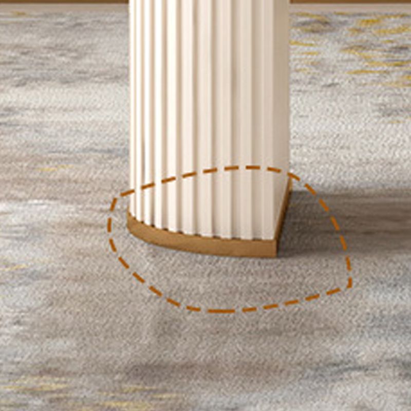 Bureau de bureau d'écriture ovale contemporain Bureau de bureau en blanc avec des jambes