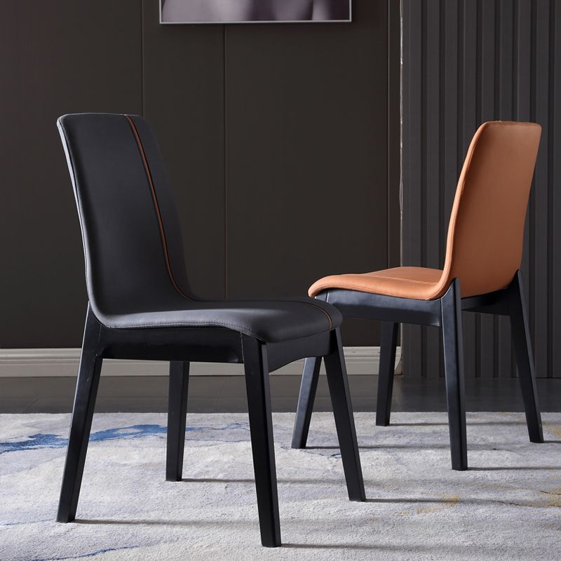 Contemporary Home Side Chair Solid Back Upholstered Wood Dining Room Chair Clearhalo ' kitchen&dining_furn' 'Dining Chairs' 'Dining Tables & Seating' 'dining_chair' 'furn' 'furn_dining_chair' 'Furniture' 'furniture_dining_chair' 'Kitchen & Dining Furniture' 'kitchen' 1200x1200_303c0373-281c-4f77-b1bc-e9dfb5a491b1