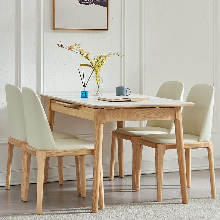 Minimalist Rectangle Shape White Dining Set Sintered Stone Standard Dining Set for Kitchen Clearhalo 'Dining Room Sets' 'Dining Tables & Seating' 'dining_room_set' 'furn' 'furn_dining_room_set' 'Furniture' 'furniture_dining_room_set' 'Kitchen & Dining Furniture' 'kitchen&dining_furn' 'kitchen' 1200x1200_303d3e6d-3af0-4706-b4a7-d6f256cf18f0