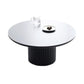 Contemporary Round Coffee Table with Solid Wood Top and Iron Pedestal Base Clearhalo 'Coffee & Accent Tables' 'Coffee Tables' 'coffee_tables' 'furn' 'furn_coffee_tables' 'Furniture' 'Living Room Furniture' 1200x1200_303d53a9-ac55-4e5f-90ea-a52109097e44