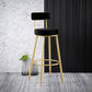 Nordic Glam Style Bar Stool Round Bar Stool with Metal Legs for Home