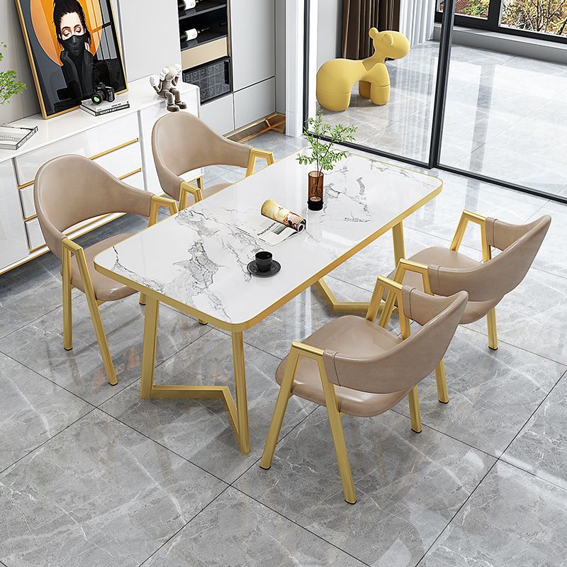 Scandinavian Sintered Stone Top 5 Pieces Dinette Set with Rectangle Table Dining Room Set Clearhalo 'Dining Room Sets' 'Dining Tables & Seating' 'dining_room_set' 'furn' 'furn_dining_room_set' 'Furniture' 'furniture_dining_room_set' 'Kitchen & Dining Furniture' 'kitchen&dining_furn' 'kitchen' 1200x1200_30416a7d-74e0-4cdb-b5ce-bf5aff76bdb2