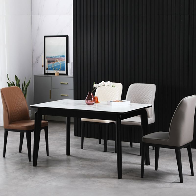 Scandinavian Indoor Side Chair Metal Upholstered Solid Back Dining Room Chair Clearhalo ' kitchen&dining_furn' 'Dining Chairs' 'Dining Tables & Seating' 'dining_chair' 'furn' 'furn_dining_chair' 'Furniture' 'furniture_dining_chair' 'Kitchen & Dining Furniture' 'kitchen' 1200x1200_30421a05-cd3f-4bf6-9b15-52c18984fa72