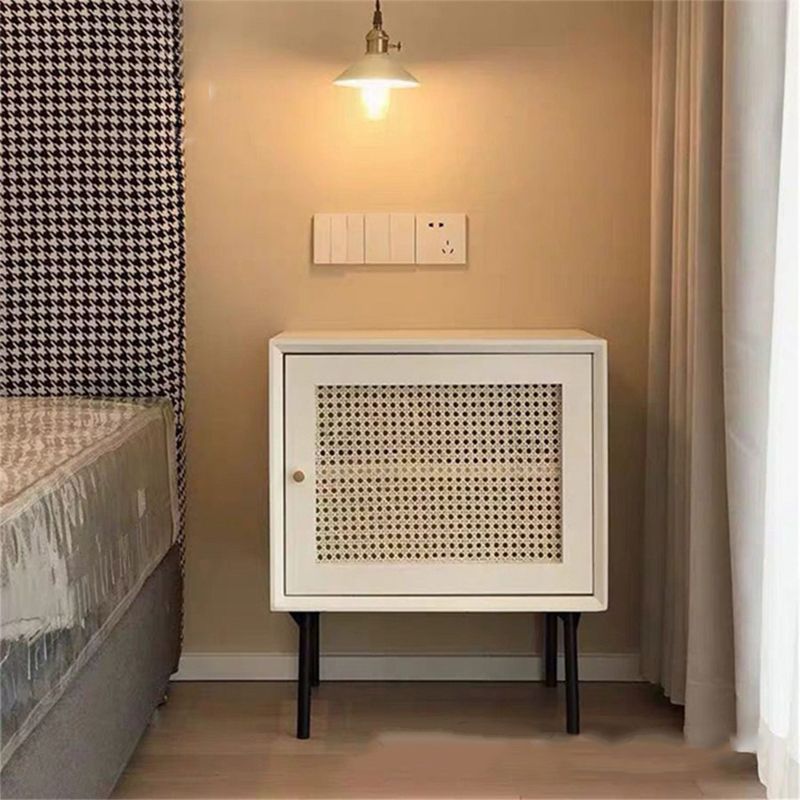 Contemporary Lower Shelf Nightstand Rattan Bedside Cabinet for Bedroom Clearhalo 'Bedroom Furniture' 'furn' 'furn_night_stand' 'Furniture' 'night_stand' 'Nightstands' 1200x1200_3042b5bb-a7cf-4a5a-8d18-38e91ec1b3b9