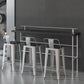 Industrial Black Wood Pub Table with Rectangle Table Top Silver Trestle Table - 42" H Clearhalo 'Bar Furniture' 'Bar Tables' 'bar_tables' 'furn' 'furn_bar_tables' 'Furniture' 'furniture_bar_tables' 'Kitchen & Dining Furniture' 1200x1200_30444d6e-4bfb-4873-b7f4-6ca478088134