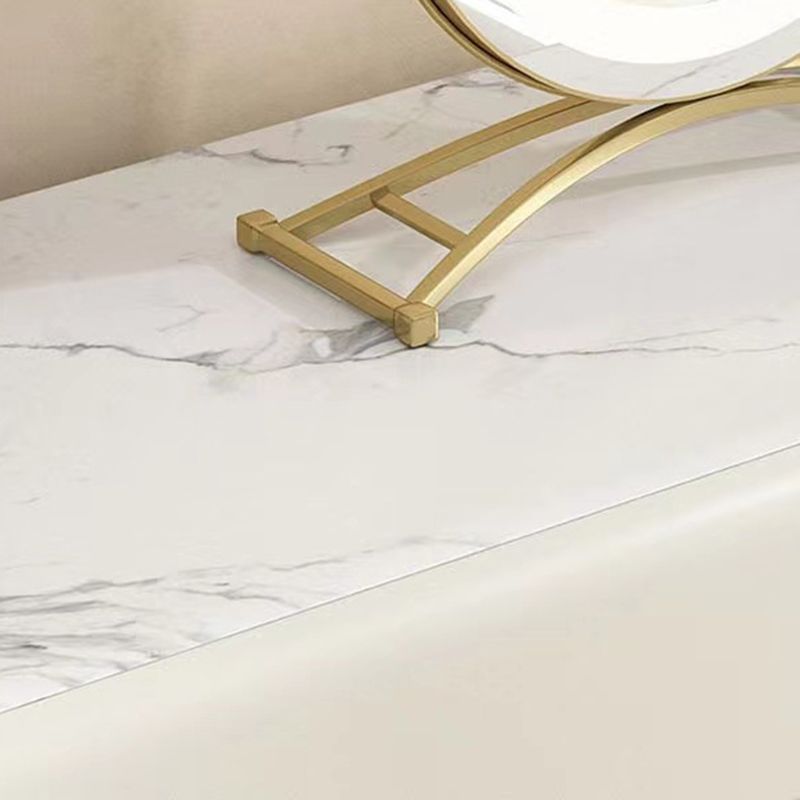 Glam Slate Top make -up ijdelheid bureau met lade, beige kleedtafel