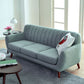 Contemporary Tuxedo Arm Sofa Slipcovered Settee for Living Room