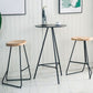 Modern Armless Counter Stool Iron Dining Room Bar Stool with Seat and Pedal