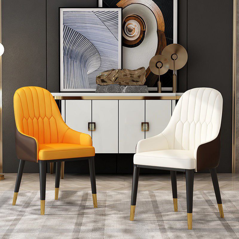 Scandinavian Metal Arm Chair Parsons Chair Dining Room Home Side Chair Clearhalo ' kitchen&dining_furn' 'Dining Chairs' 'Dining Tables & Seating' 'dining_chair' 'furn' 'furn_dining_chair' 'Furniture' 'furniture_dining_chair' 'Kitchen & Dining Furniture' 'kitchen' 1200x1200_30470170-6407-452e-a12b-ca7151135146