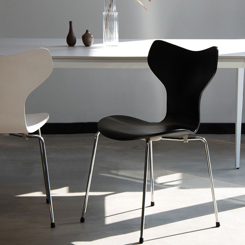 Sedia da pranzo in metallo argento sedie da pranzo in legno contemporanee