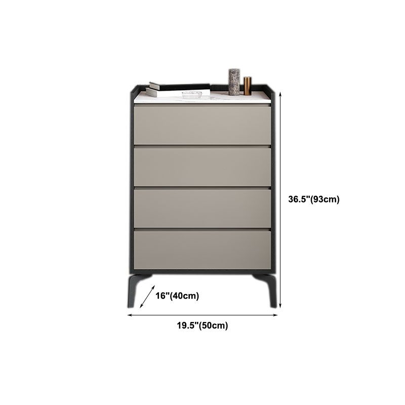 Hedendaagse gemanipuleerde houten borst slaapkamer opbergkast in grijs met laden
