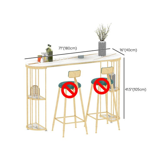 Modern Bar Pub Table Set 1/3 Pcs Metal Frame Bar Table and Upholstered Stools