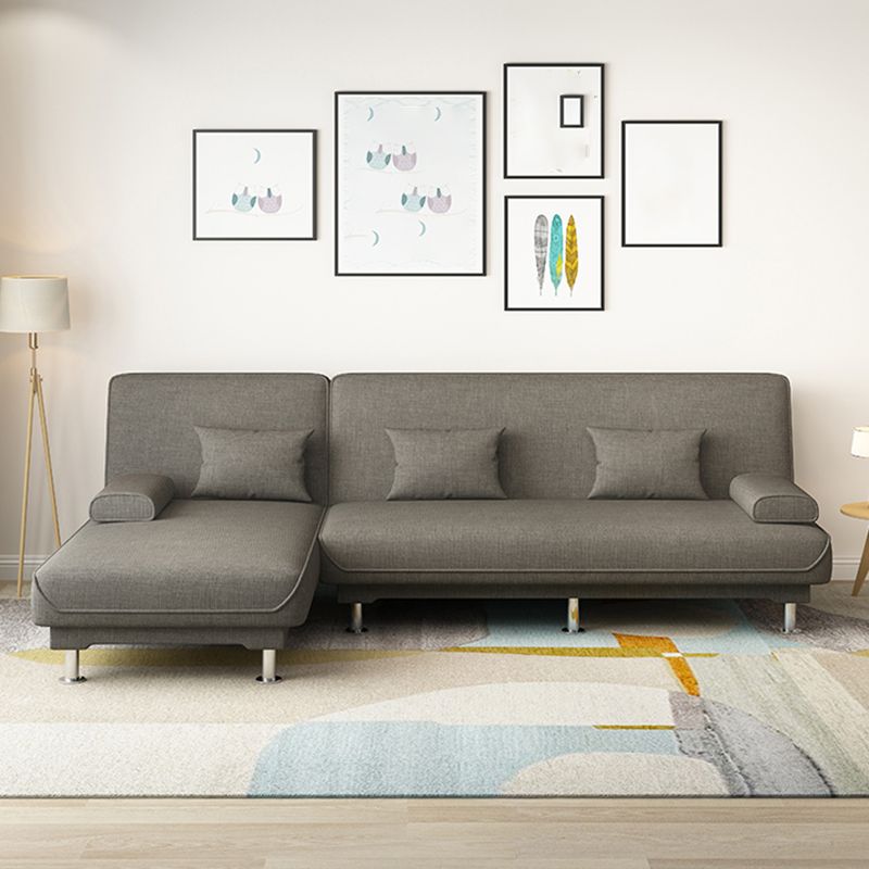 Sofá moderno de tela/cuero sintético con brazo superior de almohada para sala de estar