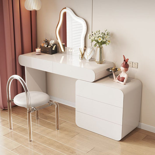 Trucco bianco 15,74 "tavolo da scrivania vanità per trucco vanity largo con cassetti