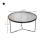 Contemporary Cocktail Table Cross Legs Glass Top Round Coffee Table