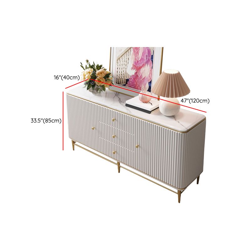Glam Style Credenza Stone Buffet Stand with Cabinets and Drawers Clearhalo 'buffet_sideboard' 'Buffets & Sideboards' 'furn' 'furn_buffet_sideboard' 'Furniture' 'Kitchen & Dining Furniture' 1200x1200_30518fc5-2507-4f37-987f-f46009b00623