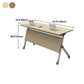 Contemporary Style Engineered Wood Desk Folding Trestle Base Desk with Caster Wheels