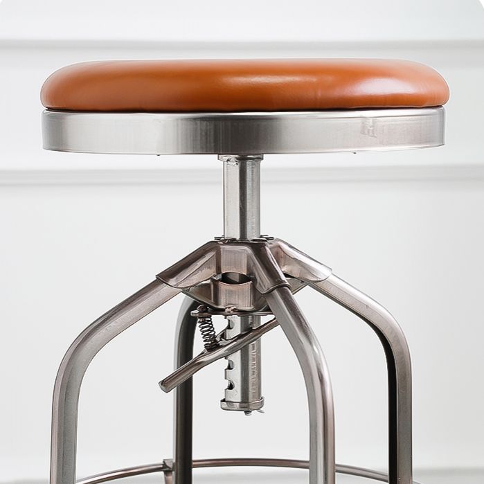 Industrial Metal Legs Bar Stools Indoor Faux Leather Counter Chair Clearhalo 'Bar Furniture' 'Bar Stools' 'bar_stools' 'furn' 'furn_bar_stools' 'Furniture' 'Kitchen & Dining Furniture' 1200x1200_30537c2e-7b10-48f7-9e88-bcba25a43aef
